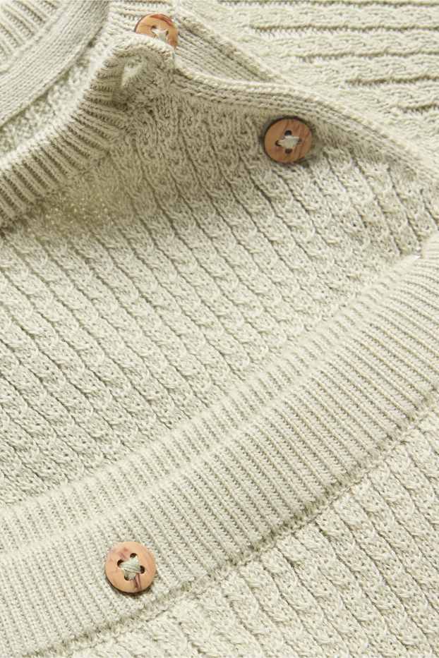 Baby Buben - Erstlingsoutfit - 2 teilig - Zopfmuster - hellgrün