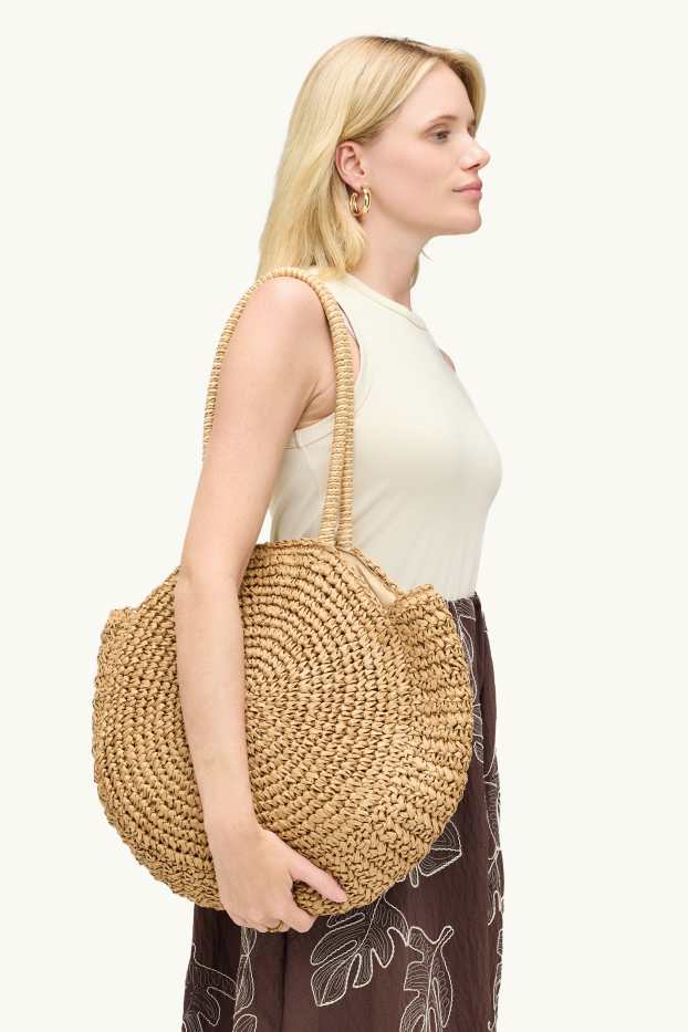 Femmes - Petit cabas en paille - beige