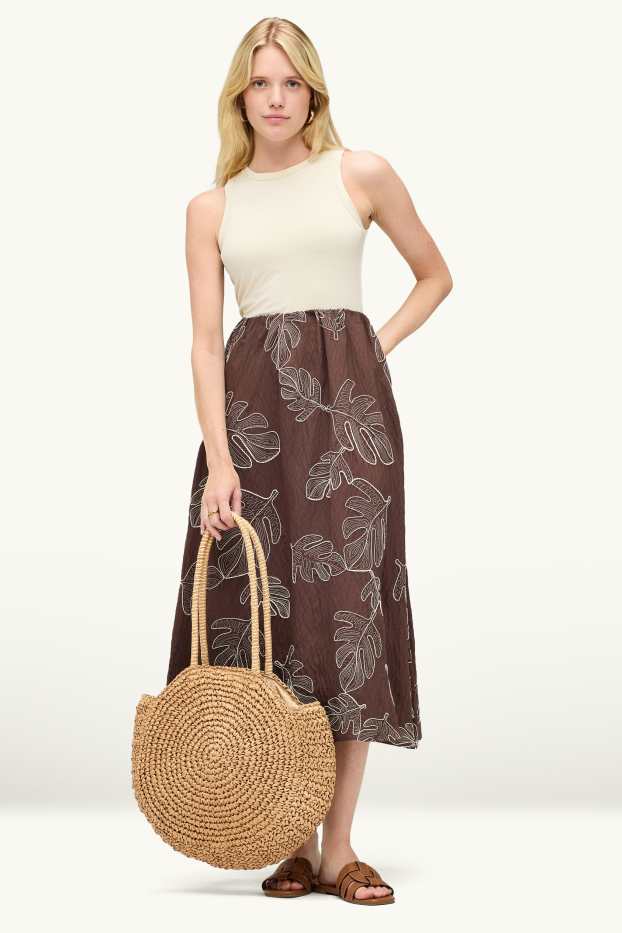 Femmes - Petit cabas en paille - beige