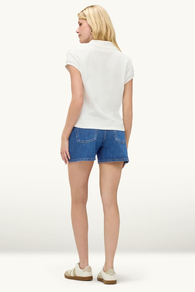 Femmes - Mom short - high waist - LYCRA® - bleu
