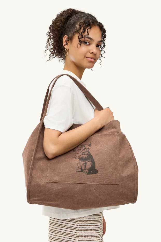 Femei - Geantă shopper mare - maro