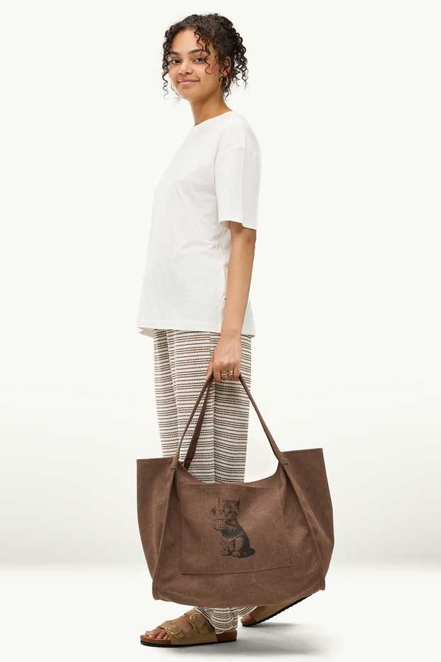Femei - Geantă shopper mare - maro
