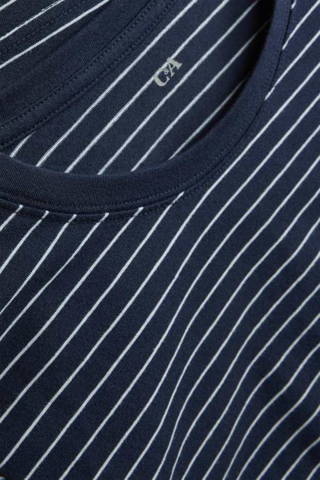 Femmes - Haut à manches longues - slim fit - à rayures - bleu / blanc