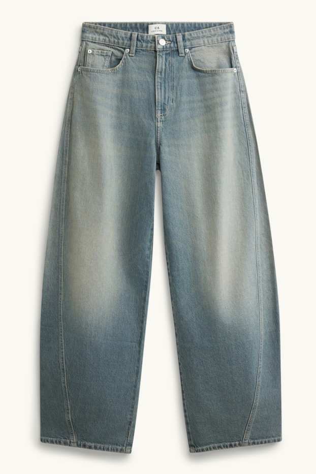 Women - Barrel jeans - mid-rise waist - denim-light blue