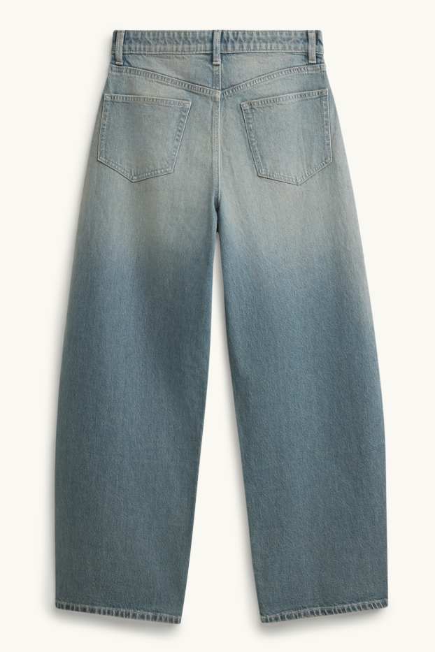Women - Barrel jeans - mid-rise waist - denim-light blue