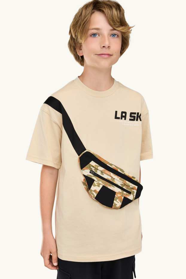 Bambini - Skate - t-shirt con tasca applicata - beige