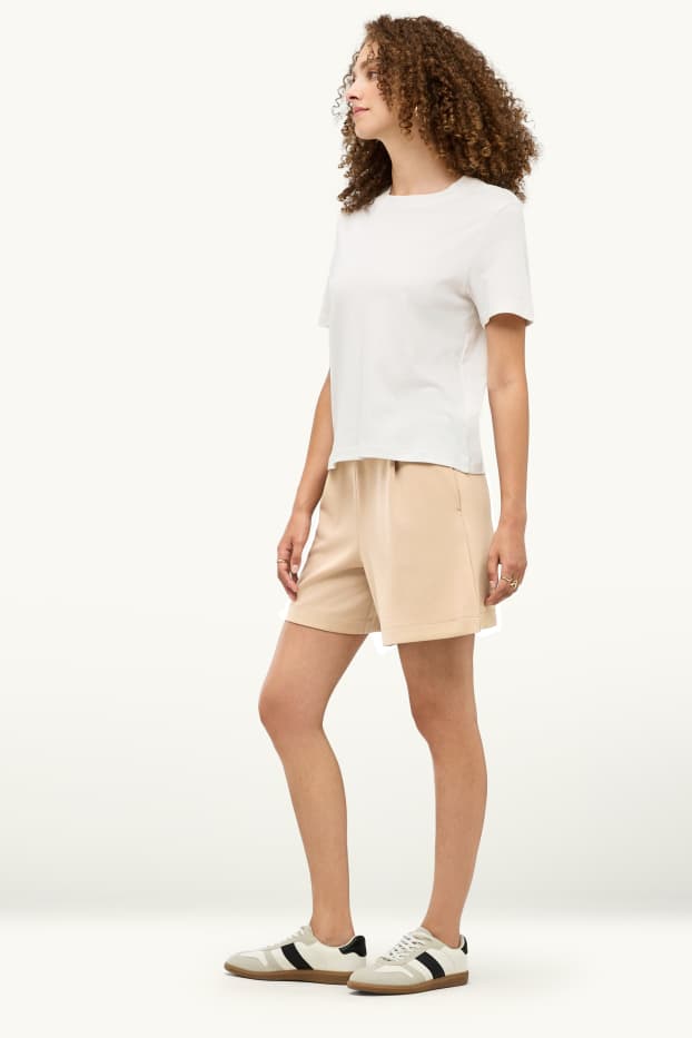 Damen - Shorts - Mid Waist - beige