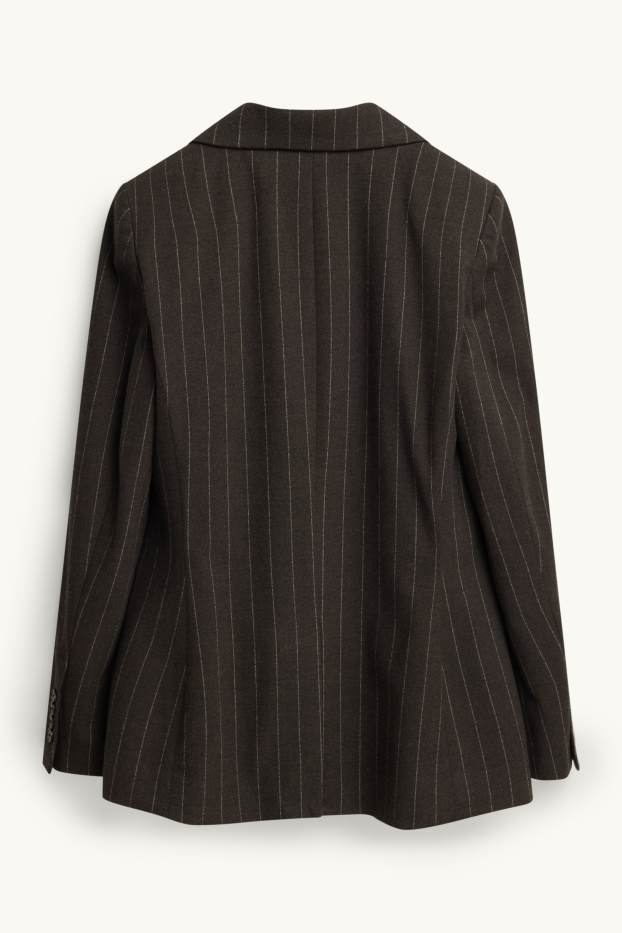 Damen - Business-Blazer - Regular Fit - Nadelstreifen - dunkelbraun