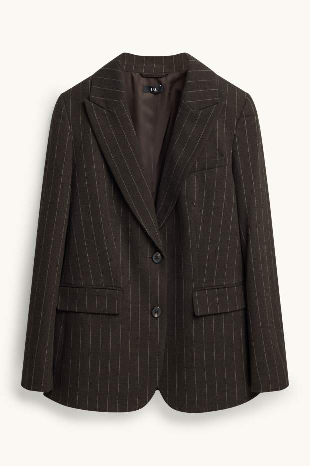 Damen - Business-Blazer - Regular Fit - Nadelstreifen - dunkelbraun