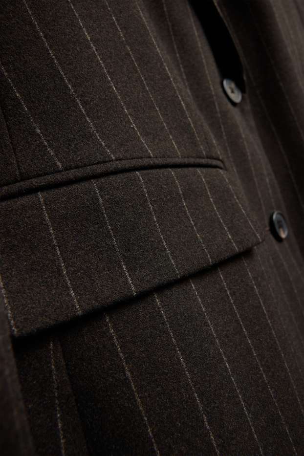 Damen - Business-Blazer - Regular Fit - Nadelstreifen - dunkelbraun