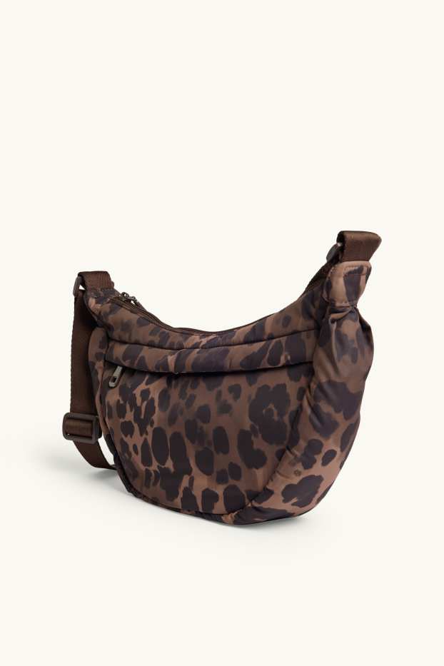 Damen - Umhängetasche - Leo-Print - braun