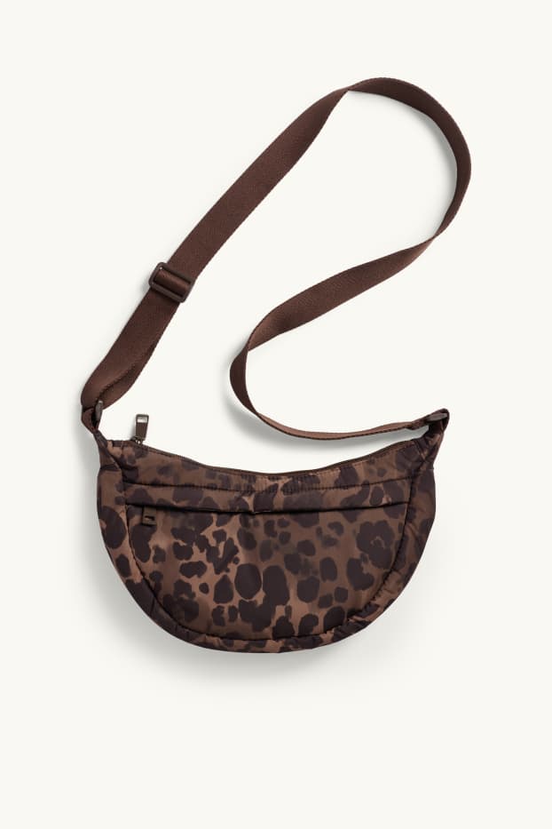 Damen - Umhängetasche - Leo-Print - braun
