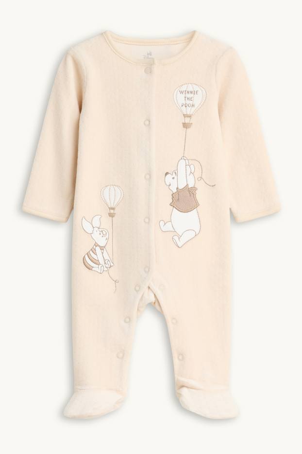 Unisex - Winnie de Pluș - pijama salopetă bebeluși - cu buline - bej