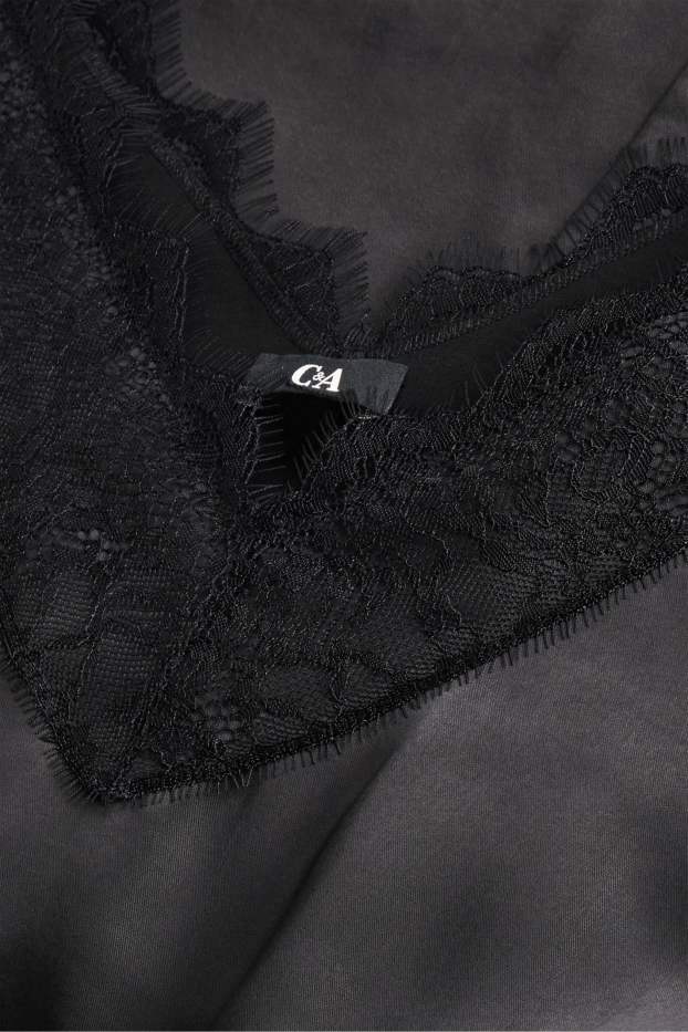 Femmes - Caraco en satin - noir