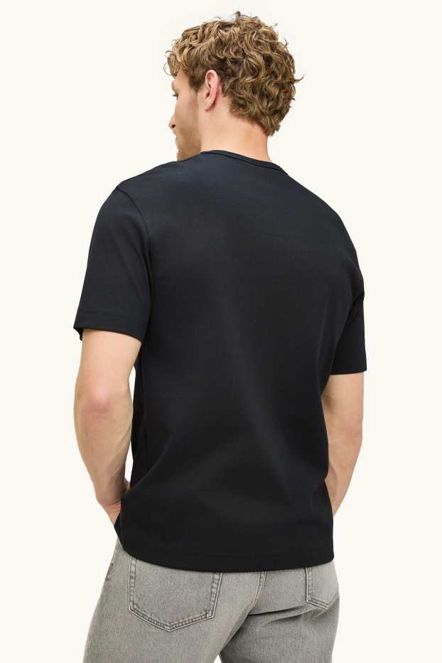 Heren - T-shirt - relaxed fit - zwart