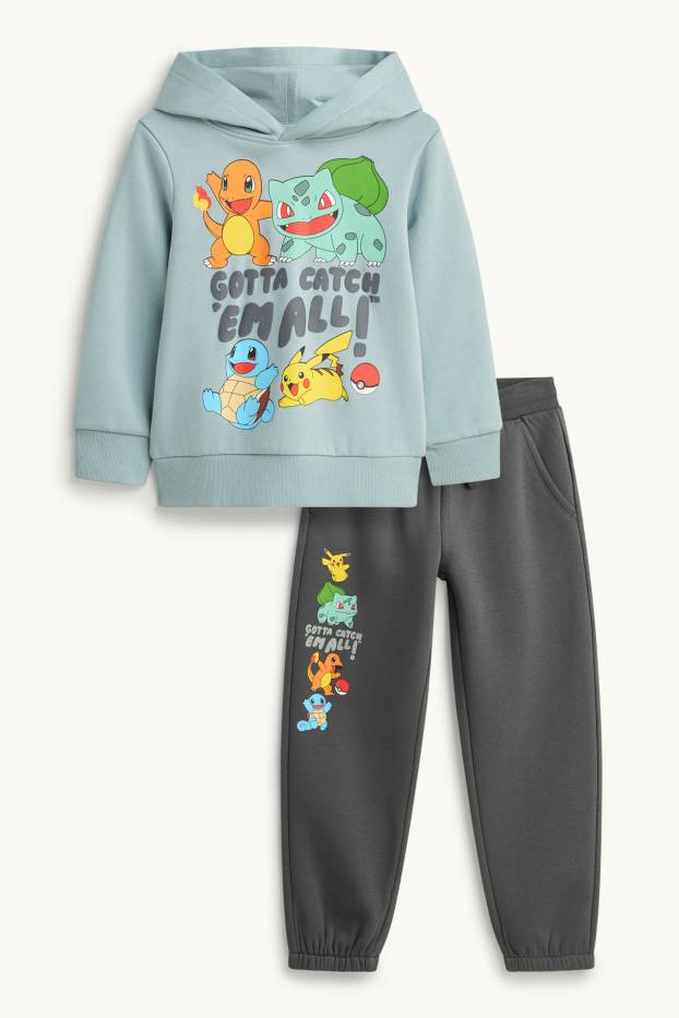 Copii - Băieți - Pokémon - set - hanorac și pantaloni de trening - 2 piese - albastru / gri închis