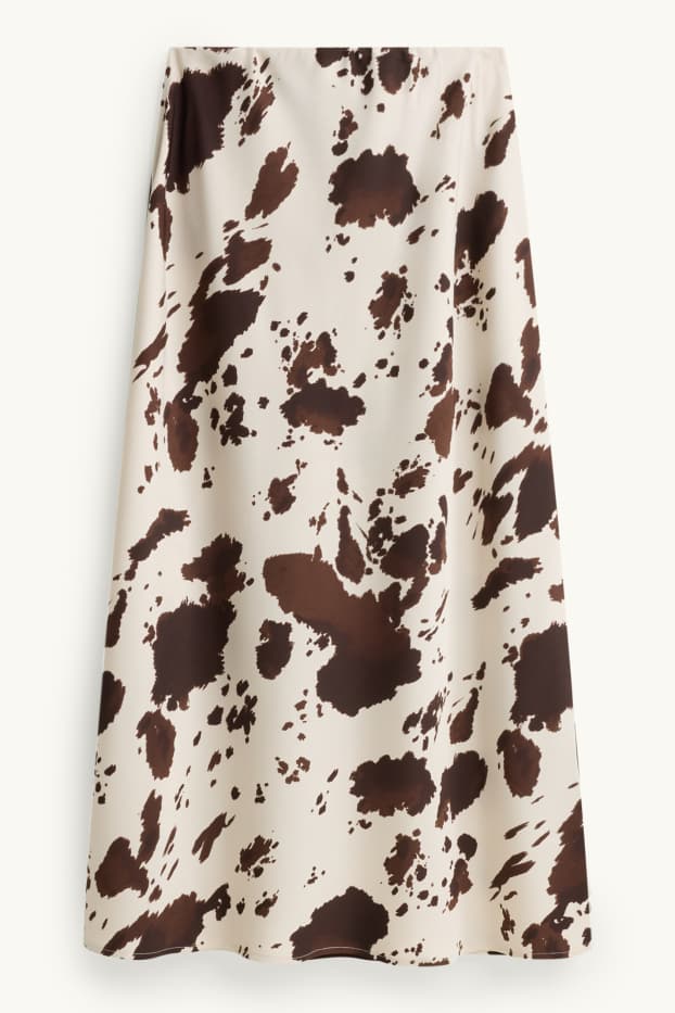 Donna - Gonna - fantasia - marrone / bianco crema