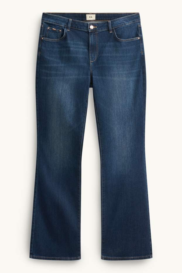 Damen - Bootcut Jeans - Mid Waist - dunkeljeansblau