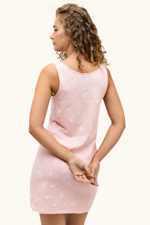 Damen - Nachthemd - gemustert - rosa