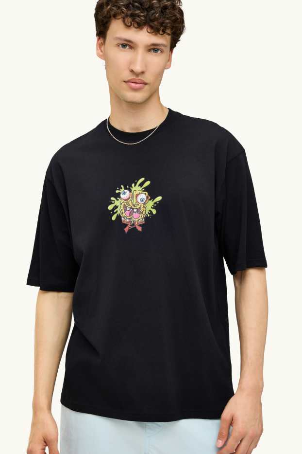 Bărbați - Tricou - relaxed fit - SpongeBob Pantaloni Pătrați - negru