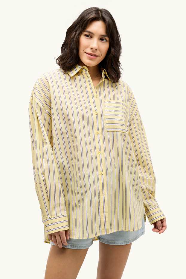 Donna - Camicetta - a righe - giallo