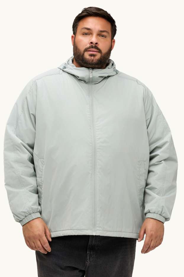 Hommes - Veste à capuche - finition déperlante - vert menthe