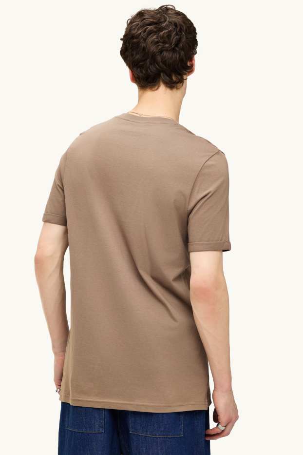 Heren - T-shirt - regular fit - bruin