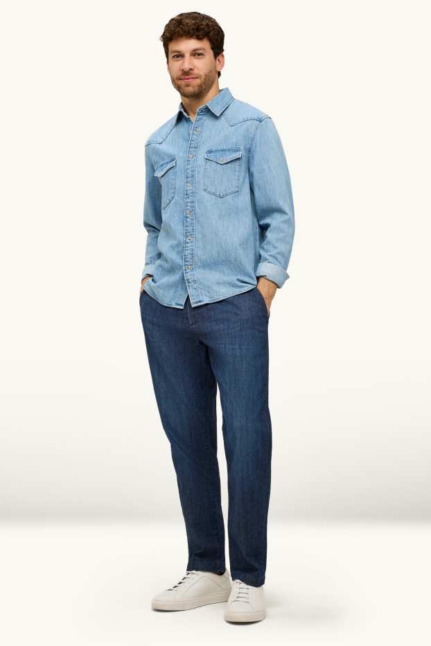 Herren - Chino-Jeans - Tapered Fit - dunkeljeansblau