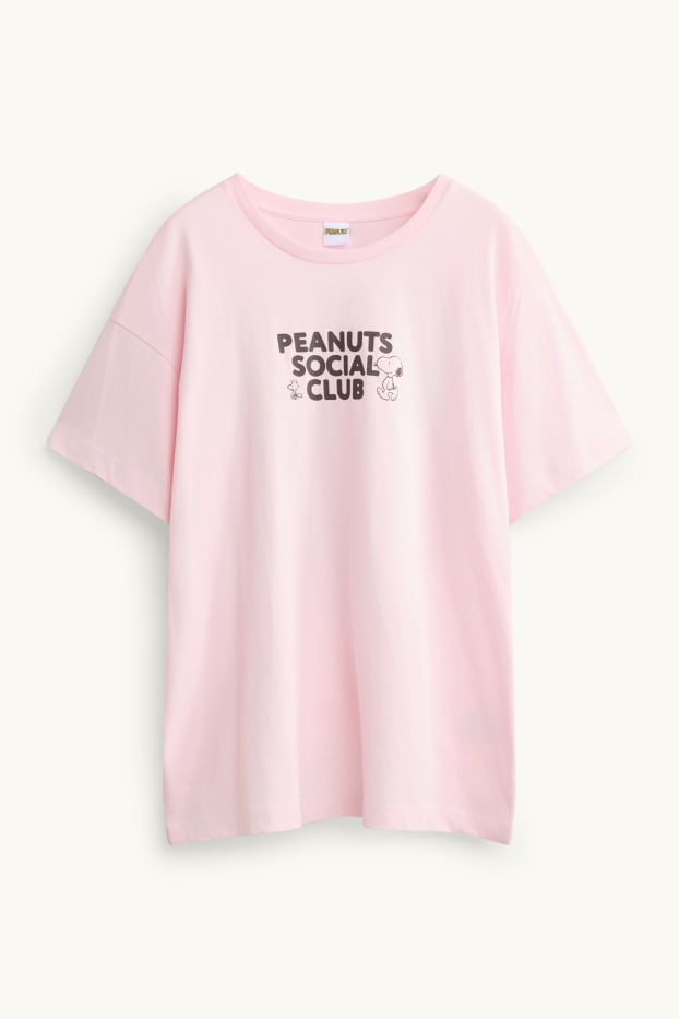 Women - T-shirt - oversized - Peanuts - light rose
