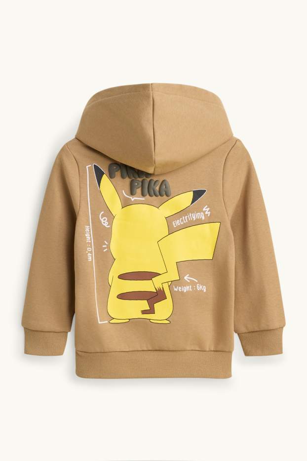 Kinderen: jongens - Pokémon - Pikachu - hoodie - bruin