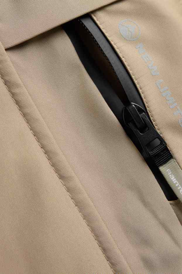 Kinder Buben - Regenjacke mit Kapuze - gefüttert - wasserdicht - beige