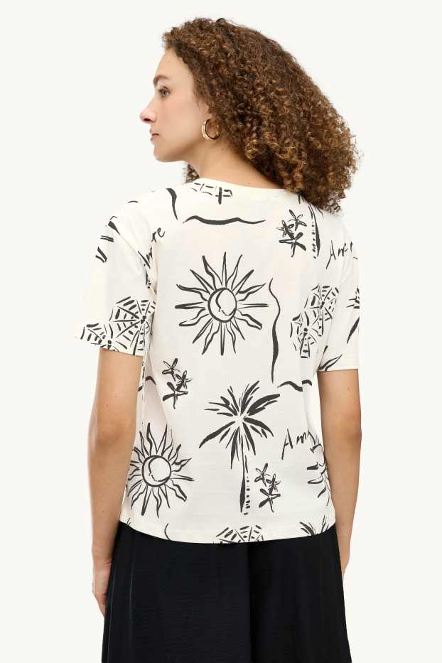 Dona - Samarreta de mànigues curtes - regular fit - blanc/negre