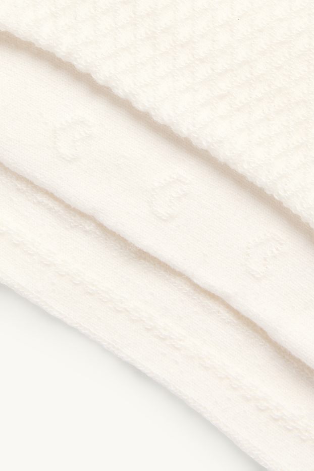 Baby: meisjes - Set van 3 - babymaillot - met structuur - crèmekleurig