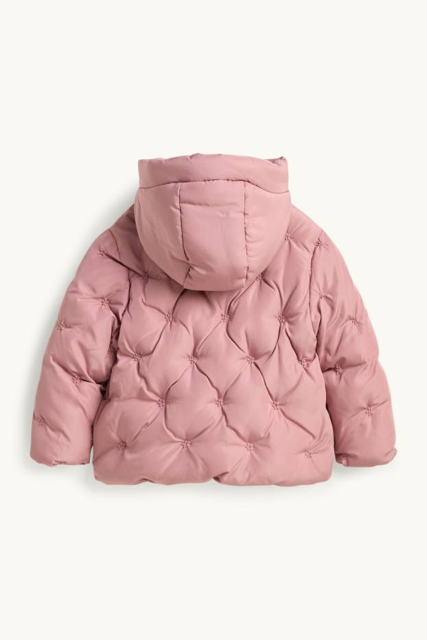 Enfants filles - Fleur - doudoune avec capuche - doublée - rose tendre
