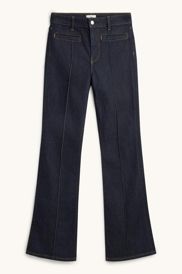 Femei - Bootcut jeans - talie medie - denim-albastru închis
