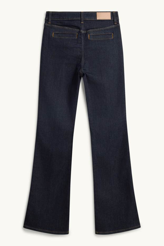 Femei - Bootcut jeans - talie medie - denim-albastru închis