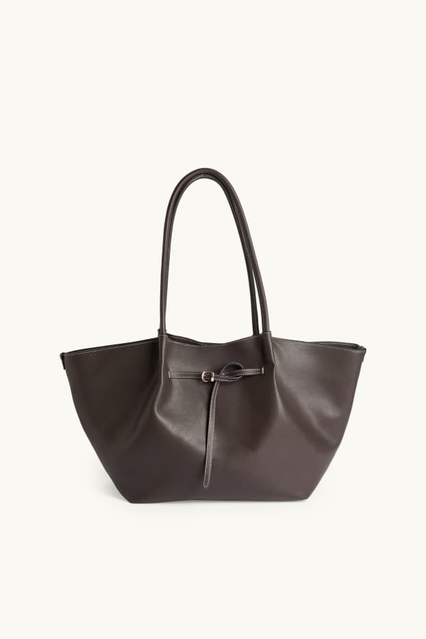 Donna - Shopper grande - similpelle - marrone scuro