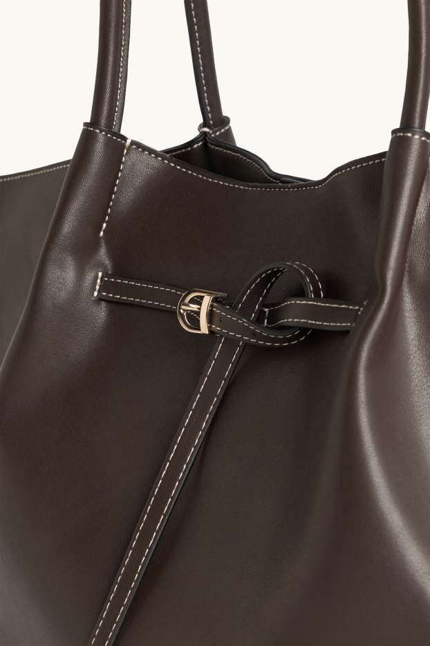 Donna - Shopper grande - similpelle - marrone scuro