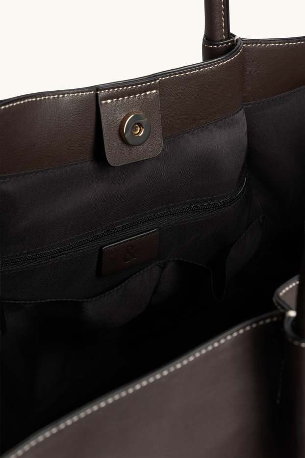 Donna - Shopper grande - similpelle - marrone scuro