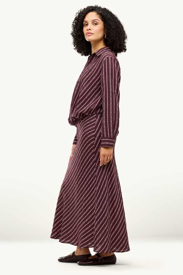 Women - Skirt - patterned - bordeaux