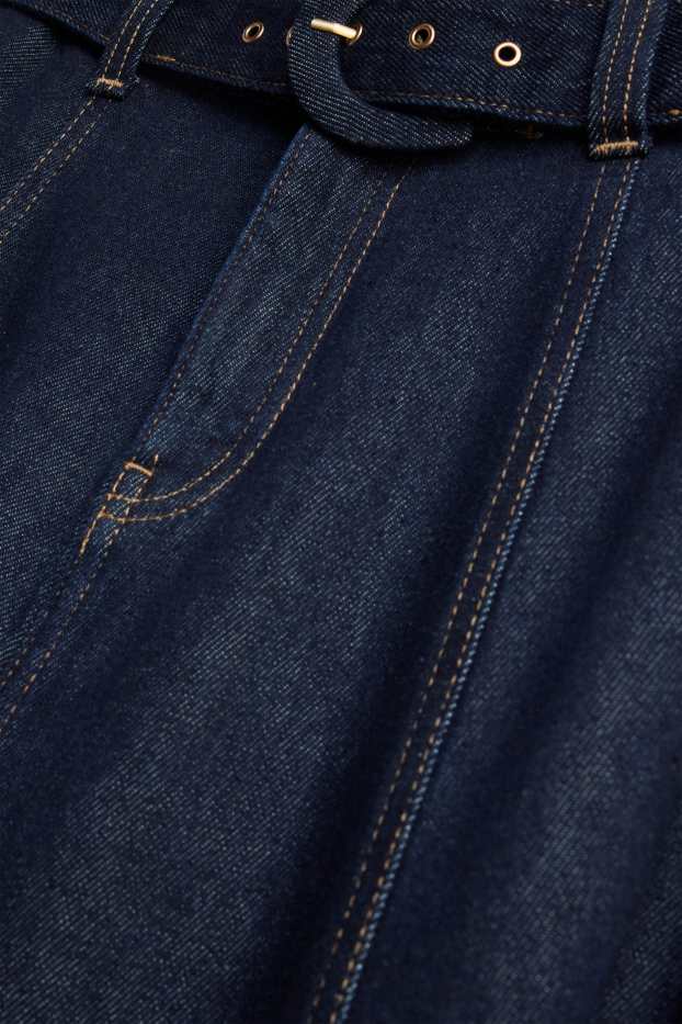 Donna - Gonna di jeans con cintura - jeans blu scuro