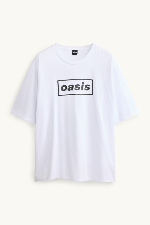 Herren - T-Shirt - Oversized - Oasis - weiß / schwarz