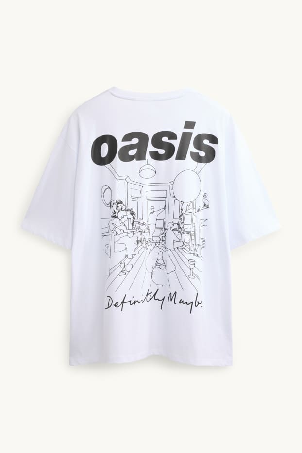 Herren - T-Shirt - Oversized - Oasis - weiß / schwarz