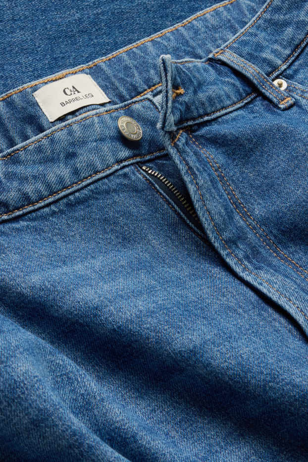 Women - Barrel jeans - high waist - blue denim