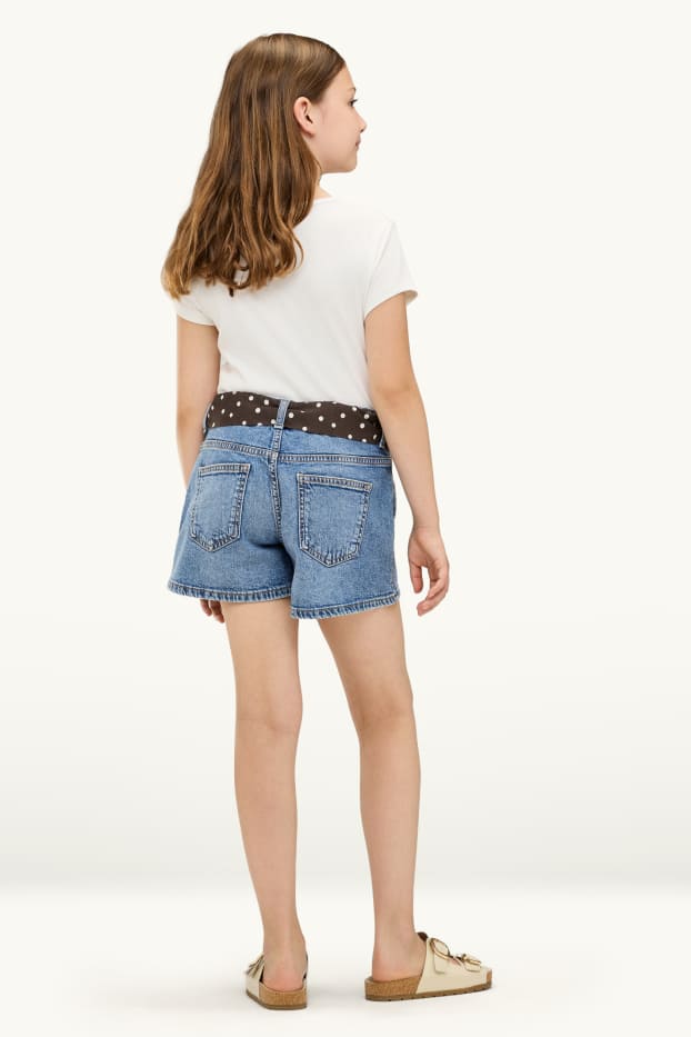 Enfants filles - Pois - short en jean - jean bleu
