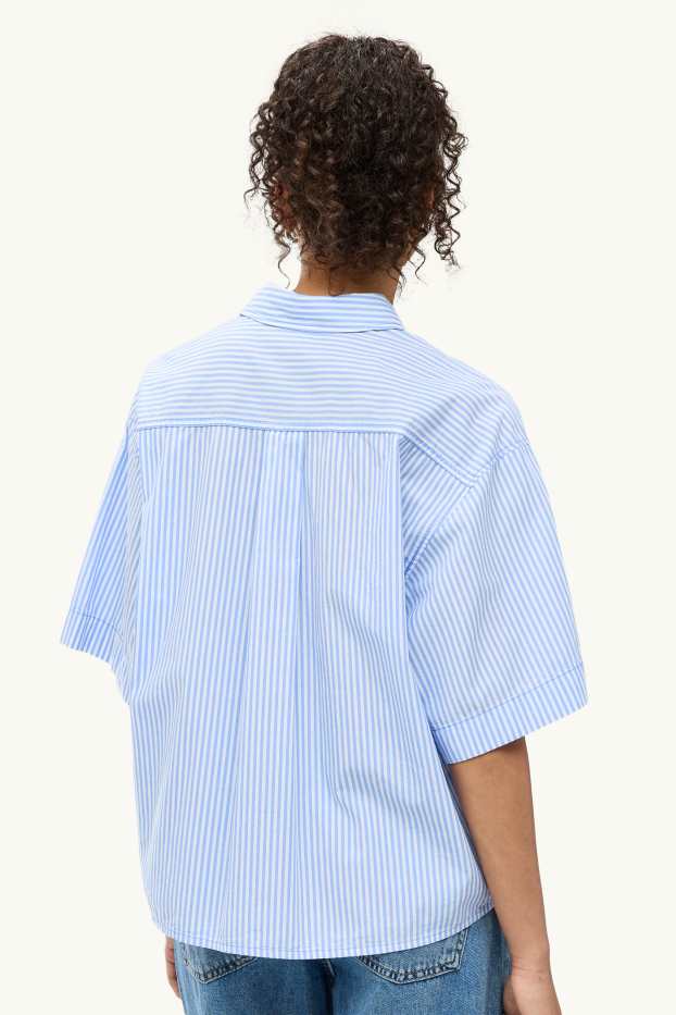 Dona - Camisa brusa - de ratlles - blau clar