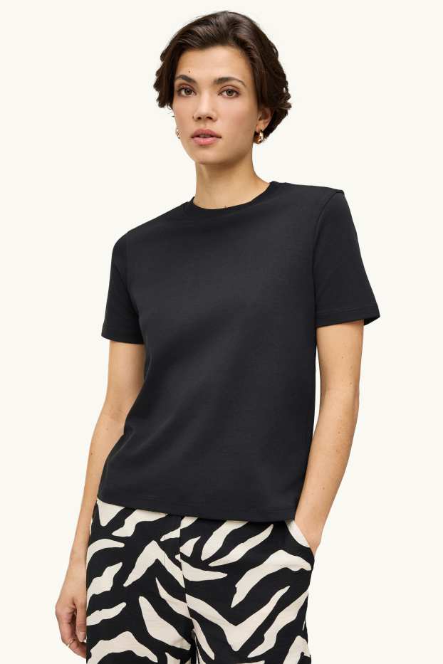 Women - T-shirt - slim fit - black