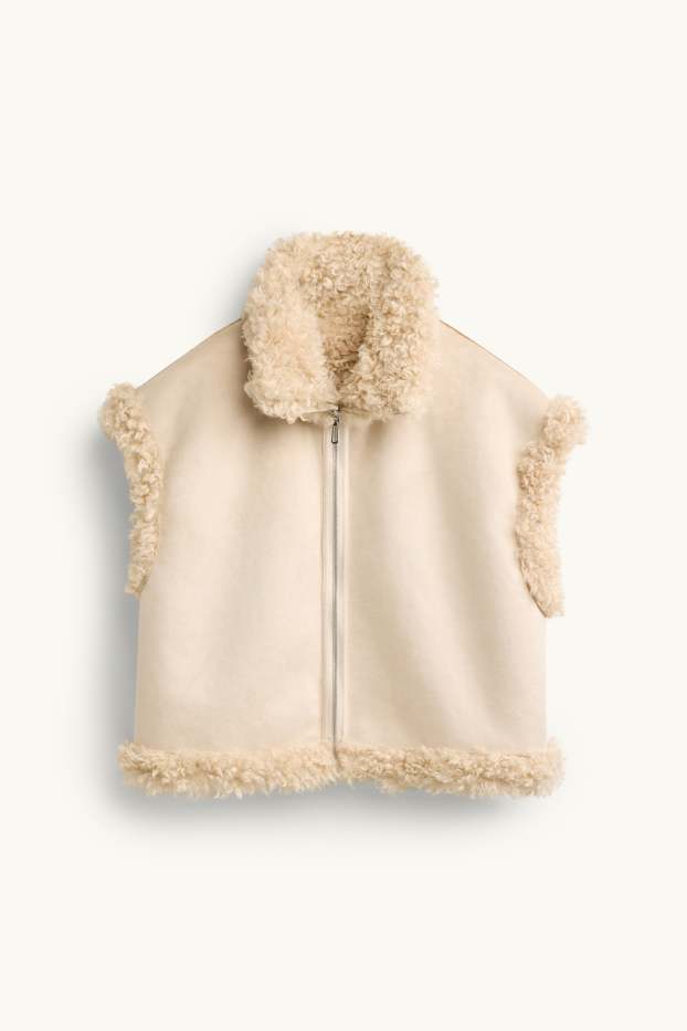 Dames - Omkeerbaar vest - beige