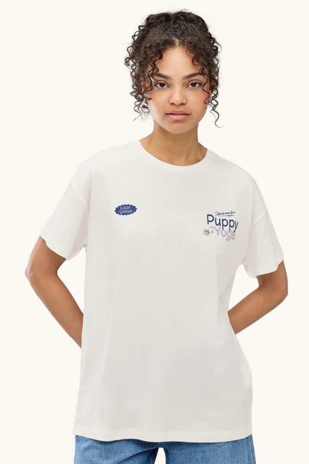 Women - T-shirt - oversized - white