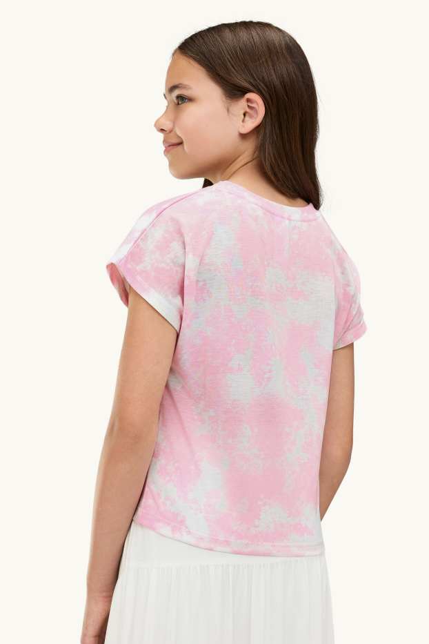 Kinderen: meisjes - Cinnamoroll - T-shirt - glanseffect - met patroon - wit / roze
